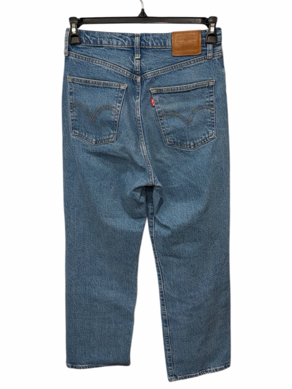 Levi’s Ribcage Straight Jeans 28 High Rise Medium Wash Button Fly Crop - Picture 4 of 8